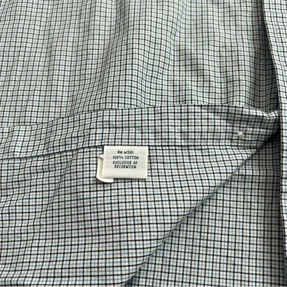 Polo Ralph Lauren Men’s Button Down Dress Shirt 16.5 34/35 Blue Check Cotton